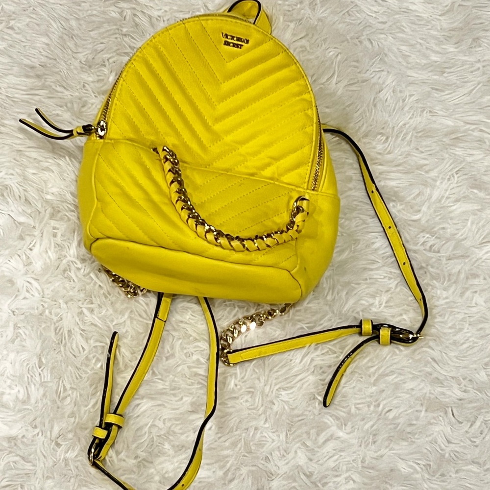 Victoria Secret Collection Yellow Quilted Mini Backpack